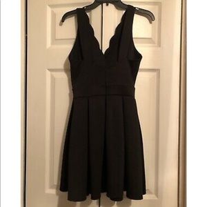 Alythea Black Deep V Scallop Neckline Fit Flare Dress S Small
